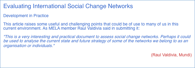 Evaluating International Social Change Networks